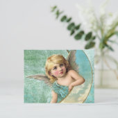 Vintage Illustration viktorianischer Engel und Mon Postkarte (Stehend Vorderseite)