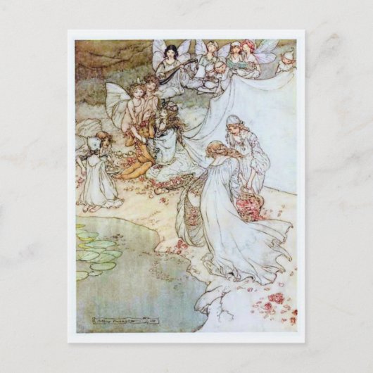 Vintage Illustration von Arthur Rackham Fairies Postkarte (Vorderseite)
