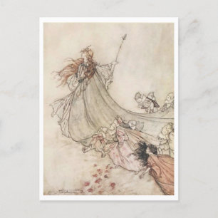 Vintage Illustration von Arthur Rackham Titania Postkarte