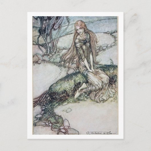 Vintage Illustration von Arthur Rackham Undine Postkarte (Vorderseite)