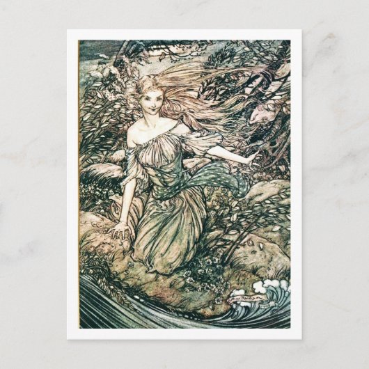 Vintage Illustration von Arthur Rackham Undine Postkarte (Vorderseite)
