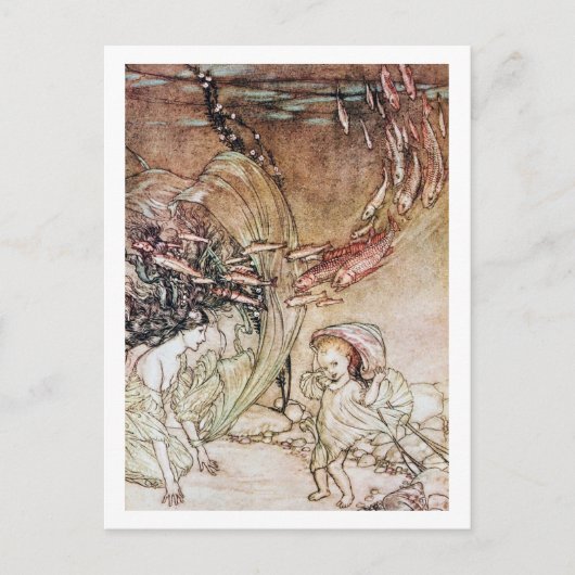 Vintage Illustration von Arthur Rackham Undine Postkarte (Vorderseite)