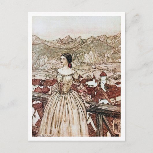 Vintage Illustration von Arthur Rackham Undine Postkarte (Vorderseite)