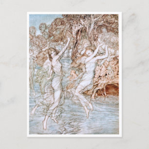 Vintage-Illustration von Arthur Rackham Wassernymp Postkarte