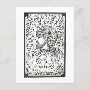 Vintage-Illustration von Aura-Schwingungen Postkarte