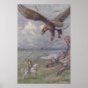 Vintage-Illustration von Frank C. Pape "Der Adler" Poster