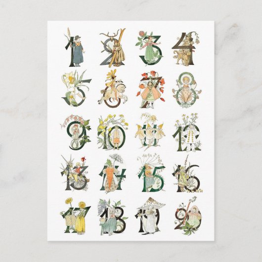 Vintage Illustration von Ottilia Adelborg Postkarte (Vorderseite)