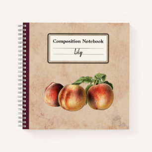 Vintage-Illustration von Pfirsichen Personalisiert Notizblock