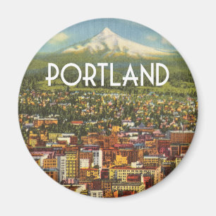 Vintage-Illustration von Portland, Oregon mit Stad Magnet