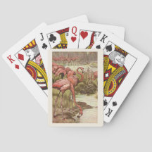 Vintage-Illustration von rosa Flamingos auf Spielk