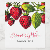Vintage Illustration von Roten Erdbeeren Weinetikett (Einzelnes Label)