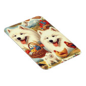 Vintage Illustration von Samoyed Dog Magnet (Rechte Seite)