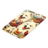 Vintage Illustration von Samoyed Dog Magnet (Linke Seite)