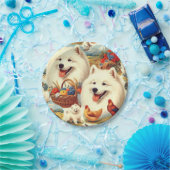 Vintage Illustration von Samoyed Dog Pappteller (Party)