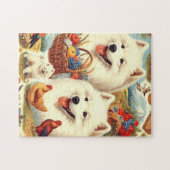 Vintage Illustration von Samoyed Dog Puzzle (Horizontal)