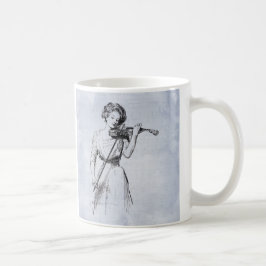 Vintage Illustration von Violine Kaffeetasse