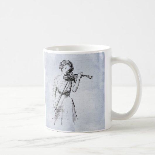 Vintage Illustration von Violine Kaffeetasse (Rechts)
