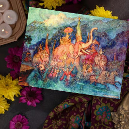 Vintage Illustration von Warwick Goble Held kehrt  Postkarte