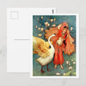 Vintage Illustration von Warwick Goble Swan Maiden Postkarte (Vorne/Hinten)