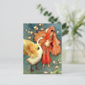 Vintage Illustration von Warwick Goble Swan Maiden Postkarte (Stehend Vorderseite)