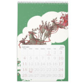 Vintage Illustration Weihnachtsmann Kalender (Jan 2026)