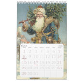 Vintage Illustration Weihnachtsmann Kalender (Mär 2026)