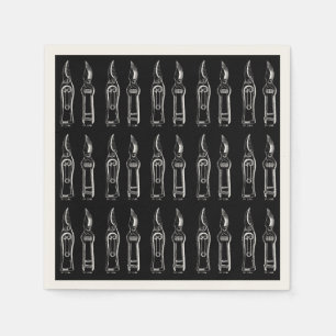 VINTAGE ILLUSTRATION White Pruners Paper Napkin Serviette