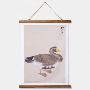 Vintage-Illustration: Wildgans Wandteppich Mit Holzrahmen