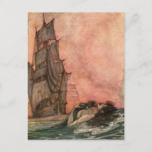 Vintage-Illustration William H. Robinson Meerjungf Postkarte