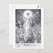 Vintage Illustration zur Friedensabwehr gegen den Postkarte (Vorne/Hinten)