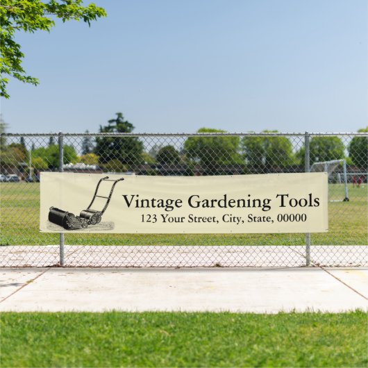 VINTAGE ILLUSTRATIONEN Rasenmäher-Banner Banner (Insitu)