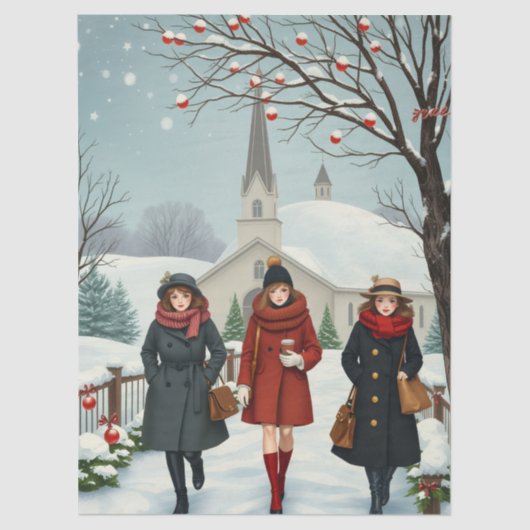 Vintage Illustrationen Seidenpapier (Vorderseite)