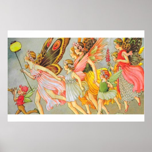 Vintage Illustrationen von Fairies Poster (Vorne)