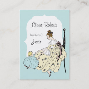 Vintage Illustrations-Mama-Karte für Jungen Telefonnummerkarte