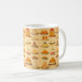 Vintage Illustrationscreme Kaffeetasse (VorderseiteRechts)