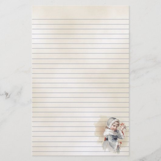 Vintage Illustrationsgeschichten für Winterkinder Briefpapier (Vorderseite)