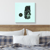 Vintage Illustrationskamera 1 Monogramm-Leinwand Leinwanddruck (Insitu (Schlafzimmer))