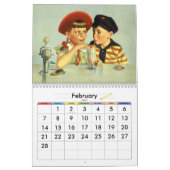 Vintage Illustrationskinder Kalender (Feb 2027)