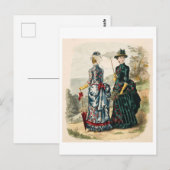 Vintage Illustrationskleider der 80er Jahre Postkarte (Vorne/Hinten)