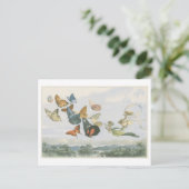 Vintage Illustrationskönigin mit Schmetterlingen Postkarte (Stehend Vorderseite)