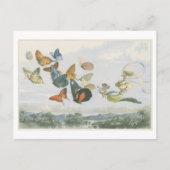 Vintage Illustrationskönigin mit Schmetterlingen Postkarte (Vorderseite)