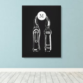 VINTAGE ILLUSTRATIONSPLÄTZE Monogramm B-Leinwand Leinwanddruck (Insitu (Holzboden))