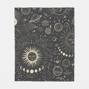 Vintage-Illustrationssatz von Mondphasen. Untersch Fleecedecke