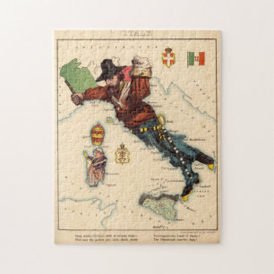 Vintage Illustrative Karte Italiens (1869) Puzzle