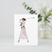 Vintage Illustratorin Postkarte (Stehend Vorderseite)