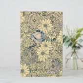 Vintage Illustrierte Blume Briefpapier (Stehend Vorderseite)