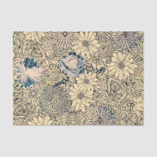 Vintage Illustrierte Blume Seidenpapier (Vorderseite)