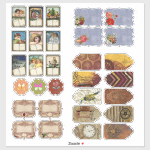 Vintage Illustrierte Jornal Planner Scrabooking Aufkleber