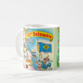 Vintage Illustrierte Karte von Delaware Kaffeetasse (Vorderseite Links)