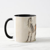 Vintage illustrierte Pferde Kunst Tasse Becher (Links)
